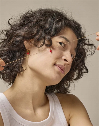 Enamel Copenhagen - Amore Halskæde - Red/Guldfarvet
